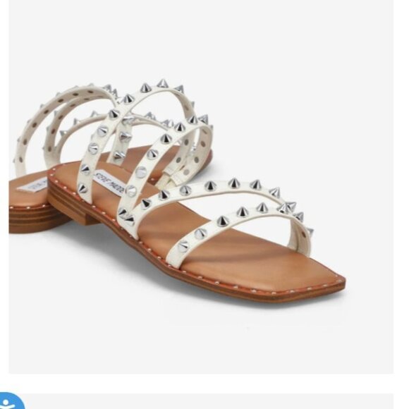 Steve Madden Selina Strappy Slide Sandal white silver 8 - Picture 2 of 10